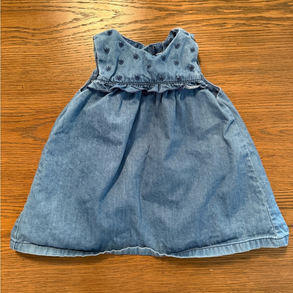 Zara Baby Girl Blue Starry Denim Dress